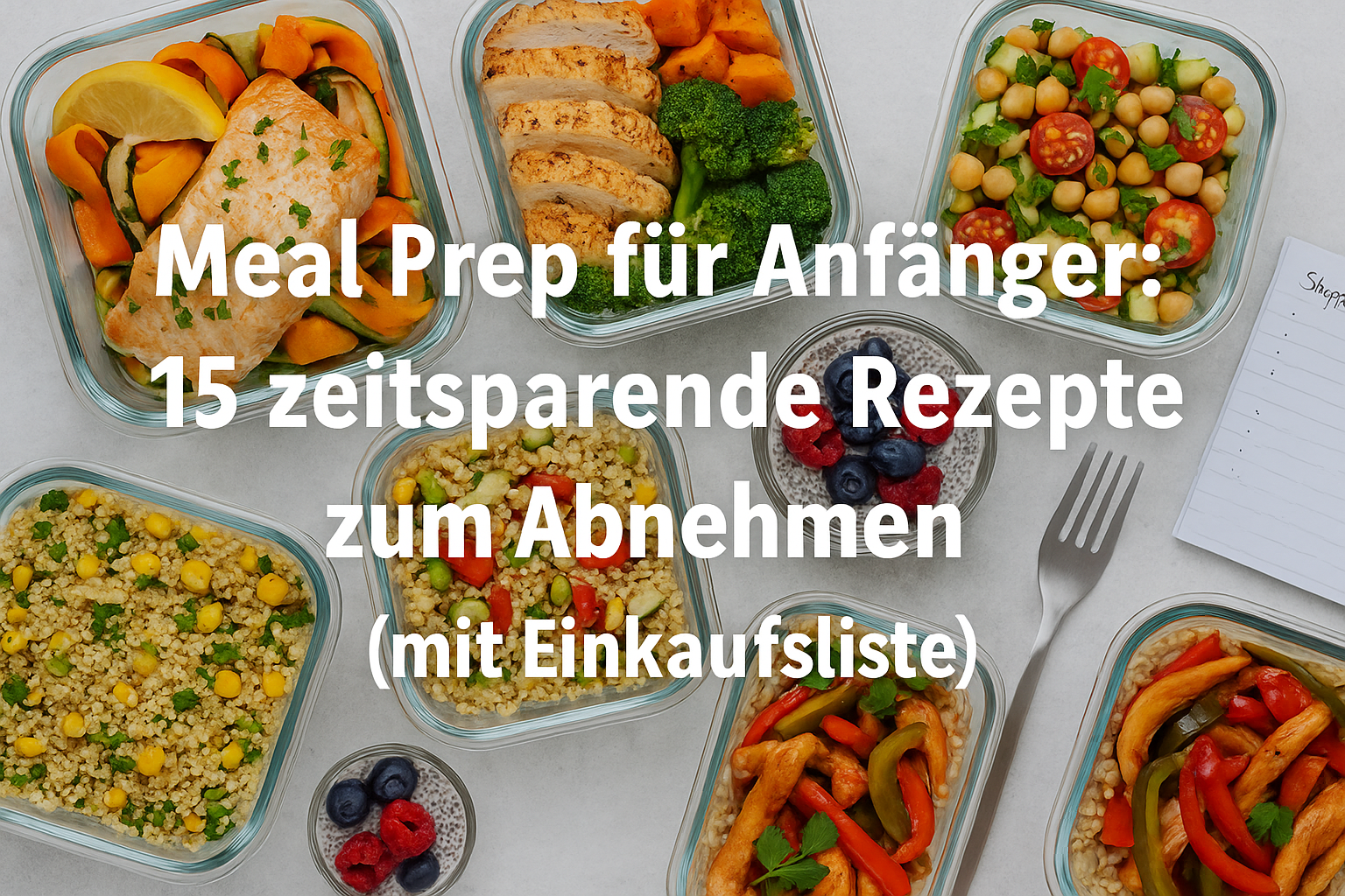 Meal Prep für Anfänger: 15 zeitsparende Rezepte zum Abnehmen (mit Einkaufsliste)